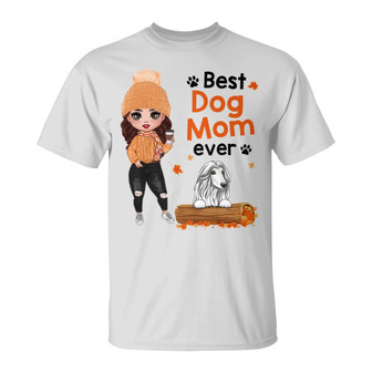 Fall Season Dog Mom Doll Girl Custom T-Shirt - Gift for Mom - Thegiftio UK