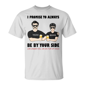 Family Couple Always By Your Side Custom T-Shirt - Thegiftio UK