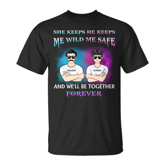 Family Couple She Keeps Me Wild Custom Sweatshirt - Thegiftio UK