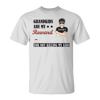 Family Grandma Grandkids Are My Reward Custom T-Shirt - Gift - Thegiftio UK