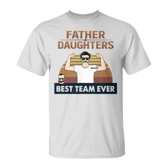 Father Daughters Best Team Ever Custom T-Shirt - Father Gift - Thegiftio UK