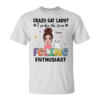 Feline Enthusiast Personalized T-Shirt - Gift for Cat Lovers - Thegiftio UK
