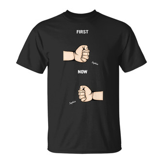 First Dad Now Grandpa Custom T-Shirt - Birthday Gift - Thegiftio UK