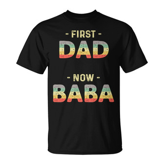 First Dad Now Grandpa Retro Custom T-Shirt - Gift for Dad - Thegiftio UK
