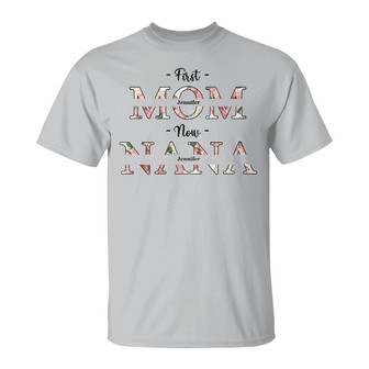 First Mom Now Grandma Floral Custom T-Shirt - Gift for Moms - Thegiftio UK