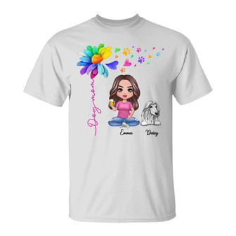 Flying Hearts Paw Colorful Flower Custom T-Shirt - Dog Gift - Thegiftio UK