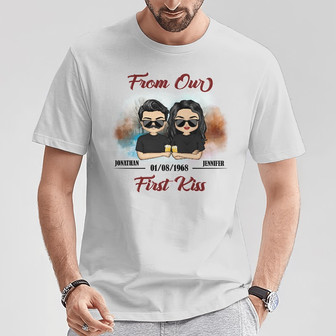 From Our First Kiss Custom T-Shirt - Gift for Couples - Thegiftio UK