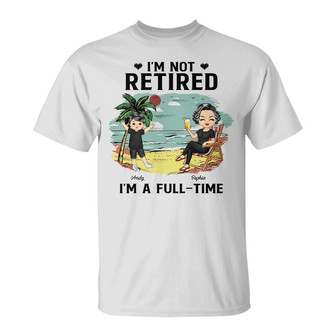 Full-Time Grandma Beach View Custom T-Shirt - Gift for Her - Thegiftio UK