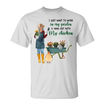 Gardening Girl And Chickens Custom Shirt - Thegiftio UK