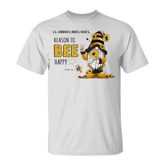 Gnome Grandma's Reason To Bee Happy Custom T-Shirt - Gift - Thegiftio UK