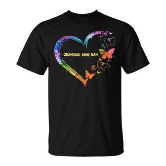 Grandma Galaxy Butterfly Heart Custom T-Shirt - Grandma Gift - Thegiftio UK