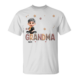 Grandma Grandkid Cartoon Personalized T-Shirt - Gift for Her - Thegiftio UK