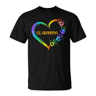 Grandma Mom Heart Hand Print Custom T-Shirt - Gift for Mom - Thegiftio UK