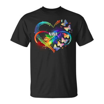 Grandma Mom Heart Infinity Butterfly Custom T-Shirt - Gift - Thegiftio UK