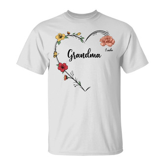 Grandma Nana Mom Birth Flower Custom T Shirt - Gift for Mom - Thegiftio UK
