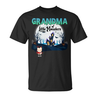 Grandma Of Little Monsters Custom T-Shirt - Halloween Gift - Thegiftio UK
