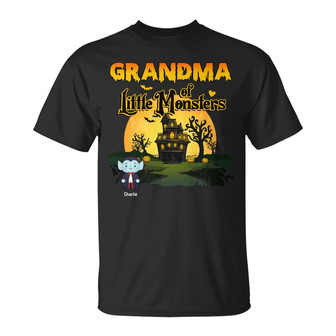 Grandma Of Little Monsters Personalized T-Shirt - Thegiftio UK