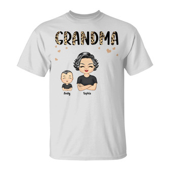 Grandma With Grandkids Personalized T-Shirt - Birthday Gift - Thegiftio UK