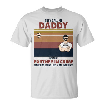 Grandpa Because Partner In Crime Custom T-Shirt - Dad Gift - Thegiftio UK
