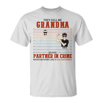 Grandpa Because Partner In Crime Custom T-Shirt - Thegiftio UK