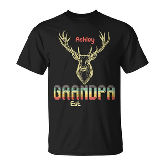 Grandpa Deer Hunter Retro Custom T-Shirt - Gift for Grandpa - Thegiftio UK