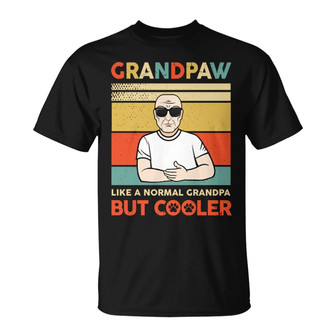 Grandpaw Dog Dad Retro Old Man Custom T-Shirt - Gift for Dad - Thegiftio UK