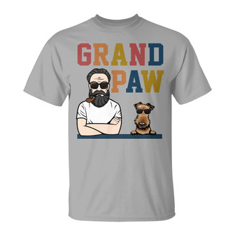Grandpaw Peeking Dog Custom T-Shirt - Gift for Dog Lovers - Thegiftio UK