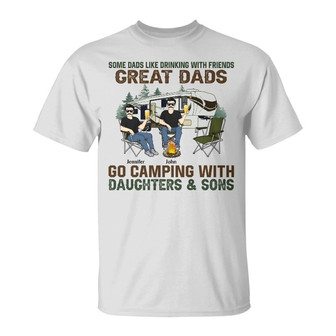 Great Dad Go Camping Personalized T-Shirt - Gift for Dads - Thegiftio UK