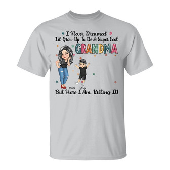 Grow Up To Be A Super Cool Grandma Custom T-Shirt - Gift - Thegiftio UK