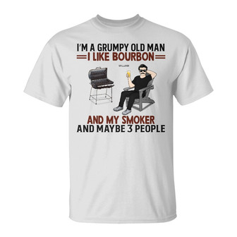 Grumpy Old Man Like Bourbon Custom T-Shirt - Gift for Dad - Thegiftio UK
