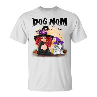 Halloween Witch Dog Mom Custom T-Shirt - Gift for Dog Moms - Thegiftio UK
