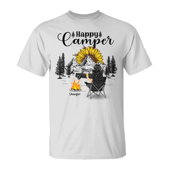 Happy Camper Personalized T-Shirt - Gift for Camping Lovers - Thegiftio UK