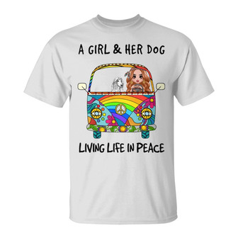 Hippie Doll On Van With Dogs Custom T-Shirt - Gift for Dogs - Thegiftio UK