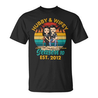 Hubby And Wifey Seasons Beach Custom T-Shirt - Birthday Gift - Thegiftio UK