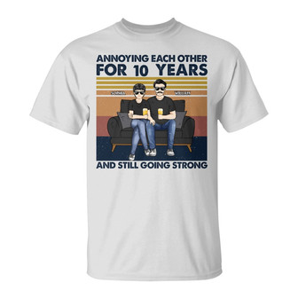 Husband And Wife Annoying Each Other Custom T-Shirt - Gift - Thegiftio UK