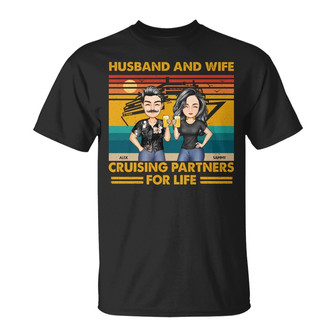 Husband And Wife Cruising Partners Custom T-Shirt - Gift - Thegiftio UK