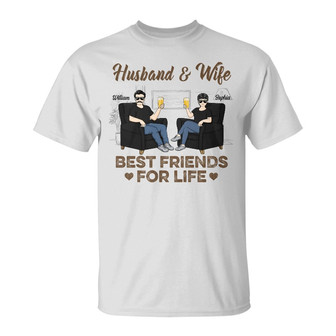 Husband Wife Best Friends Custom T-Shirt - Gift for Couples - Thegiftio UK