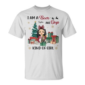 I Am A Hot Cocoa And Dogs Kinda Girl Custom T-Shirt - Gift - Thegiftio UK