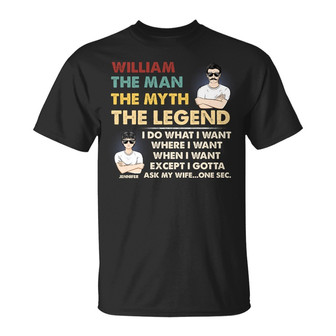 I Gotta Ask My Wife Custom T-Shirt - Gift for Couple - Thegiftio UK