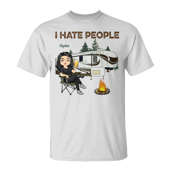 I Hate People Personalized T-Shirt - Gift for Campers - Thegiftio UK
