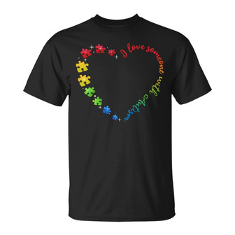 I Love Someone With Autism Heart Personalized T-Shirt - Gift - Thegiftio UK