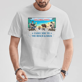 I Love You To The Beach Custom T-Shirt - Gift for Couples - Thegiftio UK