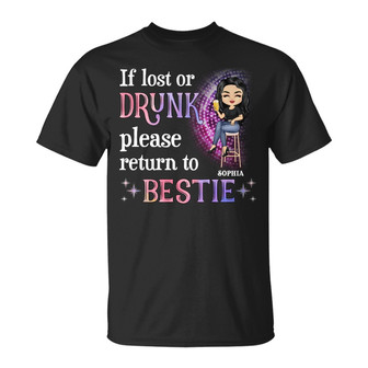 If Lost And Drunk Please Return Custom T-Shirt - BFF Gift - Thegiftio UK