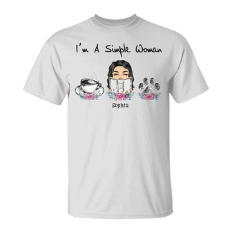 I'm A Simple Woman Reading Custom T-Shirt - Gift for Readers - Thegiftio UK