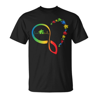 Infinity Heart Puzzle Autism Custom T-Shirt - Gift for All - Thegiftio UK