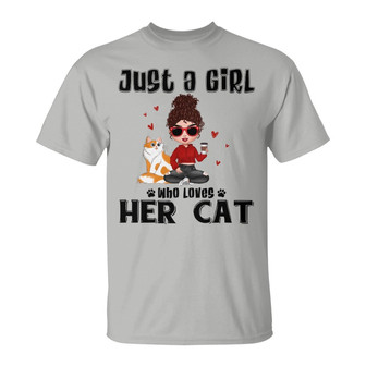 Just A Girl Loving Cats Custom T-Shirt - Gift for Cat Lovers - Thegiftio UK