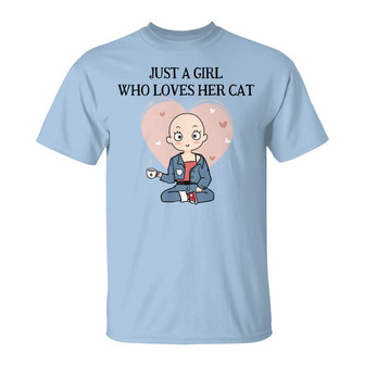 Just A Girl Who Loves Her Cat Custom T-Shirt - Gift for Cats - Thegiftio UK