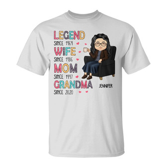 Legend Wife Mom Grandma Chibi Custom T-Shirt - Gift For Mom - Thegiftio UK
