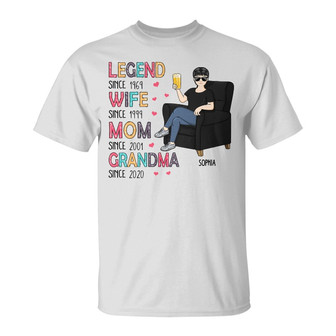 Legend Wife Mom Grandma Custom T-Shirt - Gift for Mother - Thegiftio UK