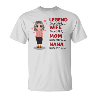 Legend Wife Mom Grandma Doll Custom T-Shirt - Family Gift - Thegiftio UK